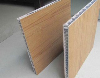 Wood grain color coated aluminum honeycomb panel